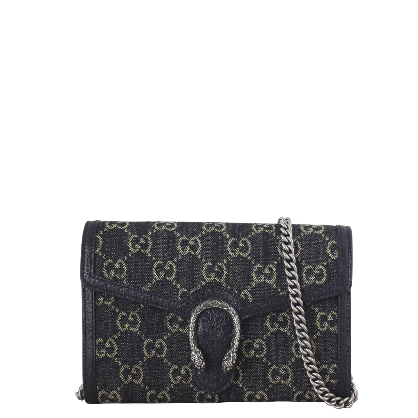 Gucci Dionysus GG Denim Chain Wallet
