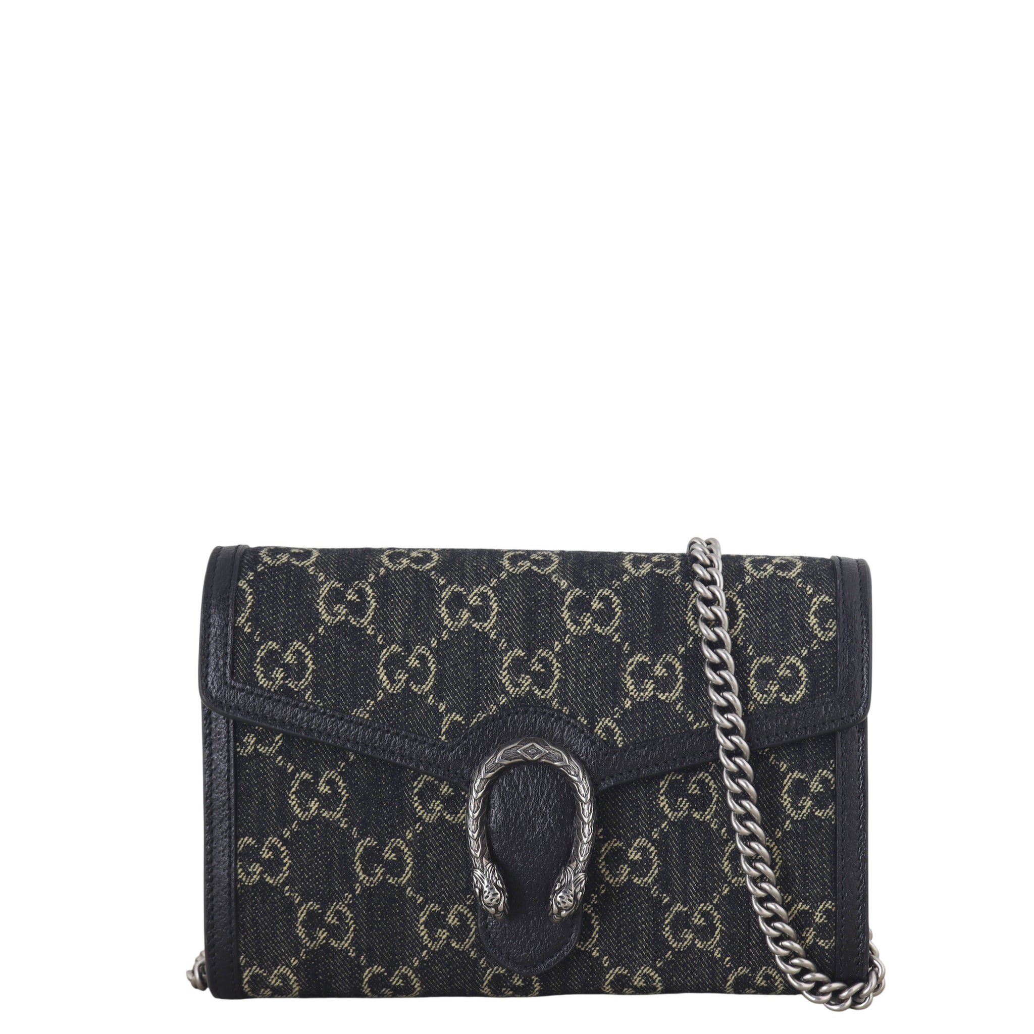 Gucci Dionysus GG Denim Chain Wallet