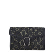 Gucci Dionysus GG Denim Chain Wallet