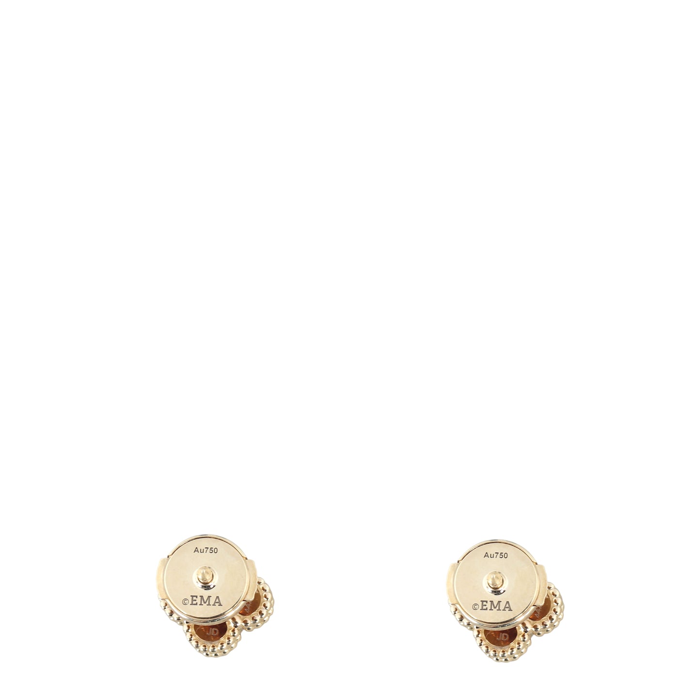 Van Cleef & Arpels Sweet Alhambra Onyx 18k Yellow Gold Stud Earrings