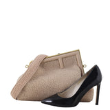 Fendi First Medium Clutch with Strap Shearling