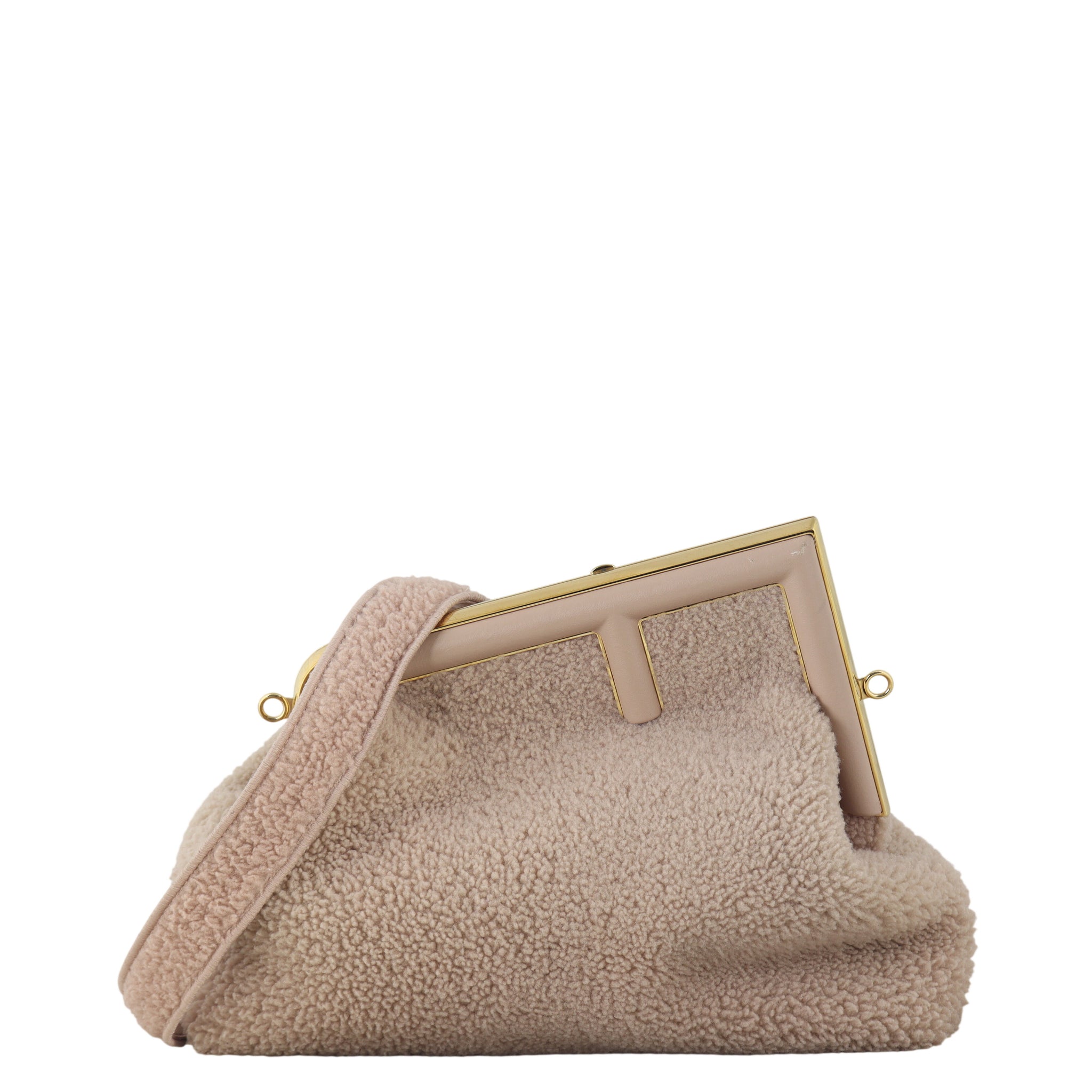 Fendi First Medium Clutch with Strap Shearling