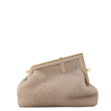 Fendi First Medium Clutch with Strap Shearling