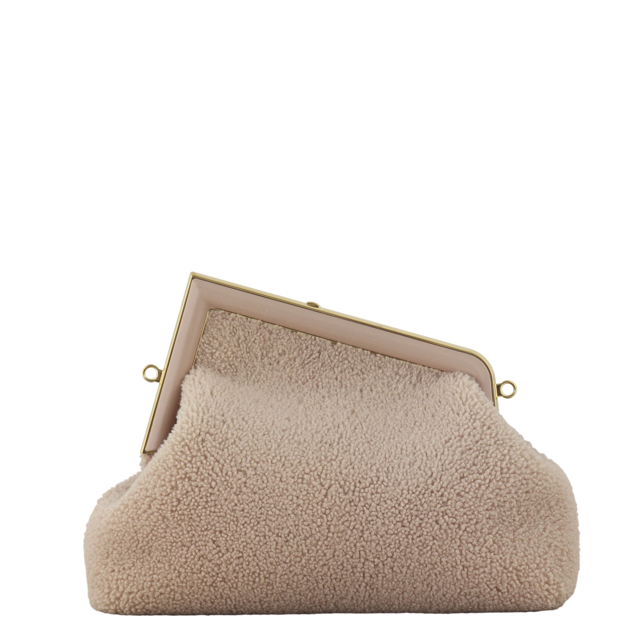 Fendi First Medium Clutch with Strap Shearling