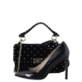 Valentino Rockstud Spike Medium Shoulder Bag Velvet
