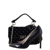 Valentino Rockstud Spike Medium Shoulder Bag Velvet