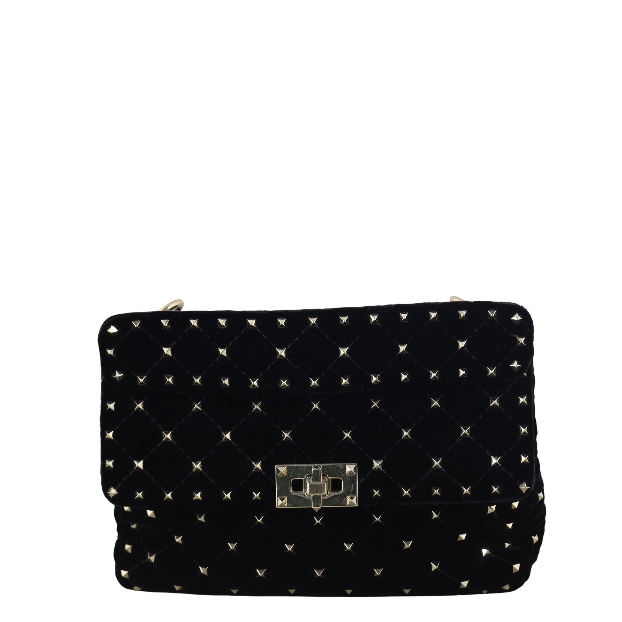 Valentino Rockstud Spike Medium Shoulder Bag Velvet