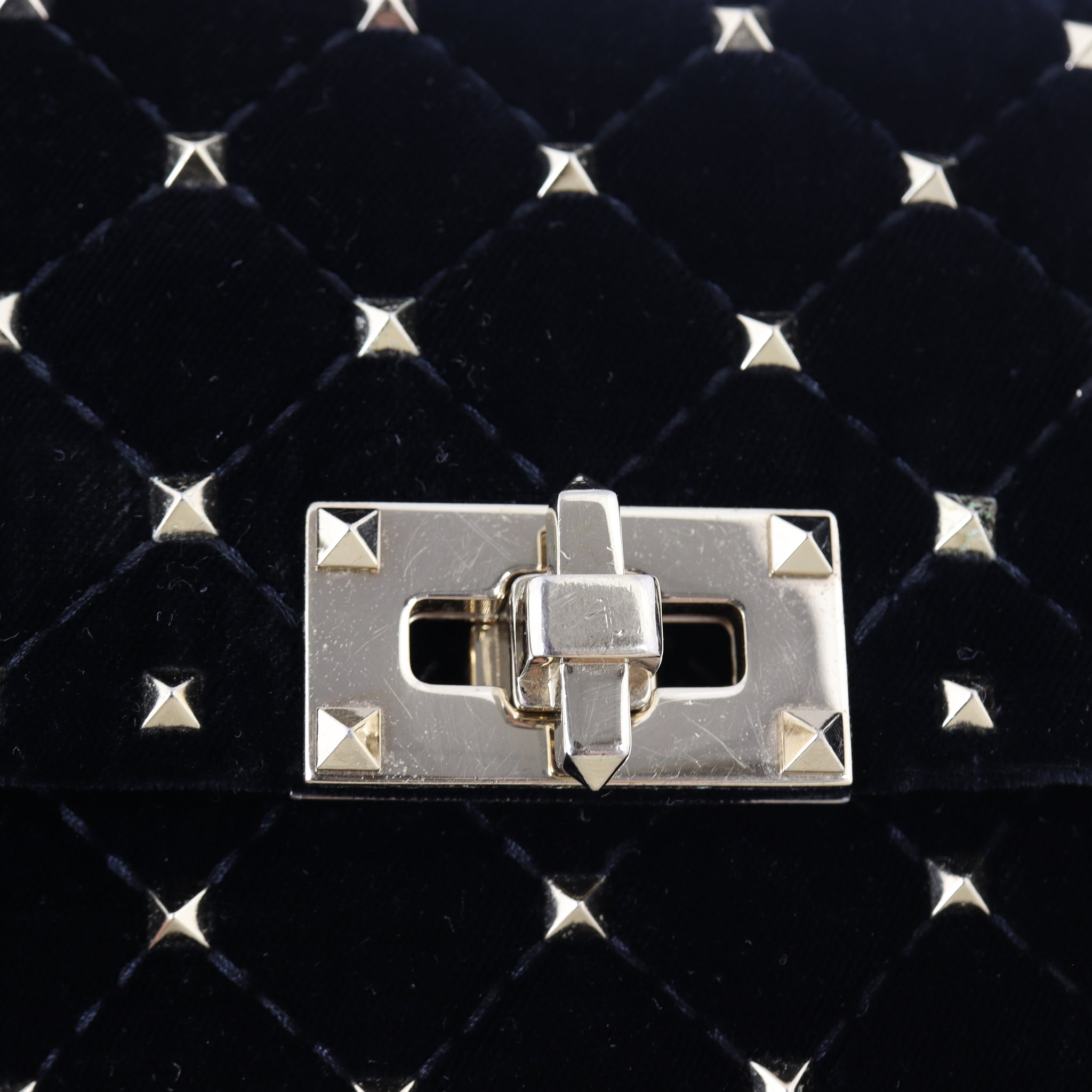Valentino Rockstud Spike Medium Shoulder Bag Velvet