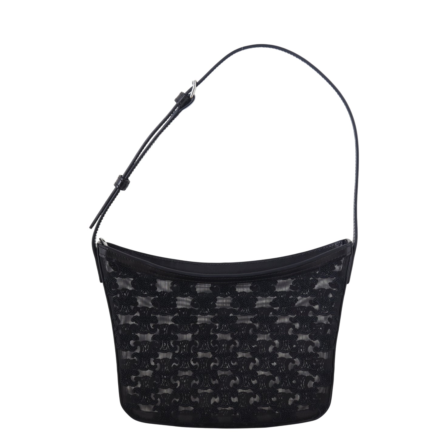 Celine Croque Medium Tulle Leather Hobo