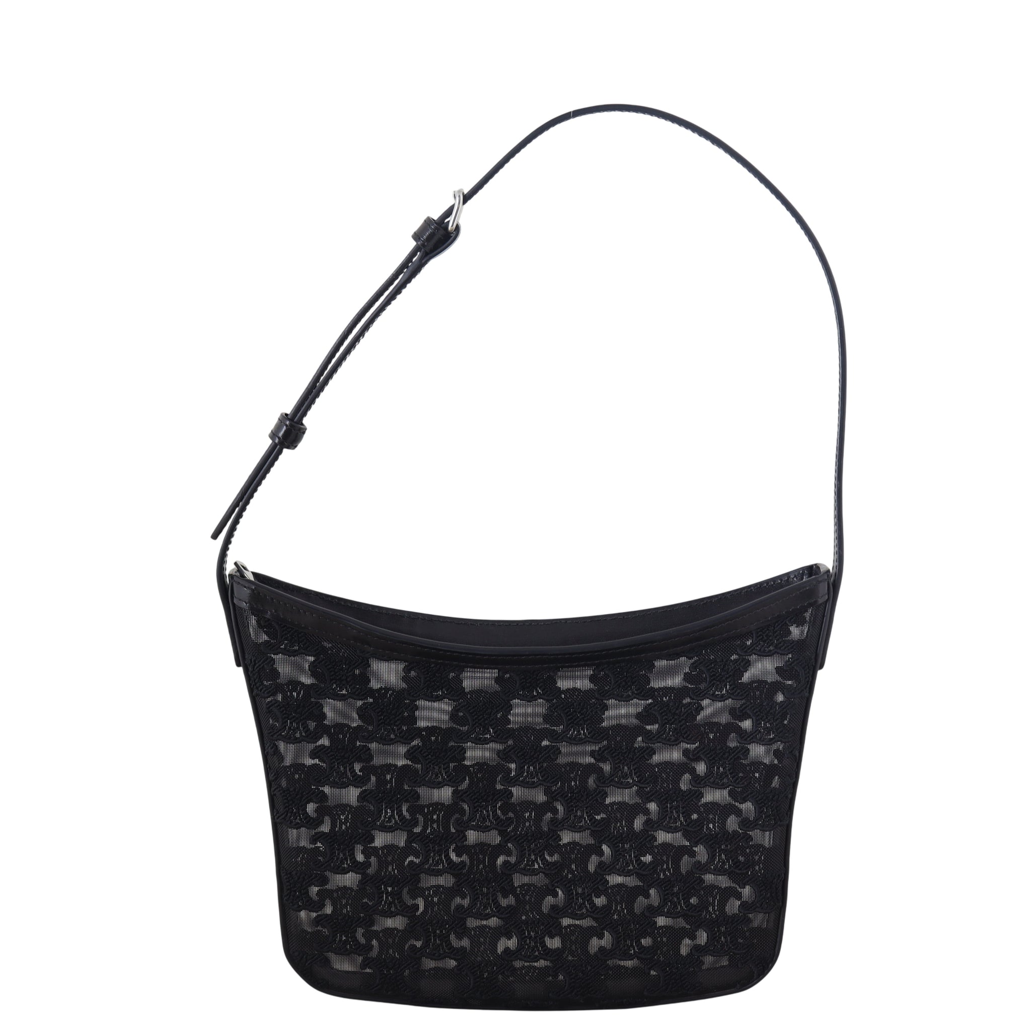 Celine Croque Medium Tulle Leather Hobo