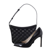 Celine Croque Medium Tulle Leather Hobo