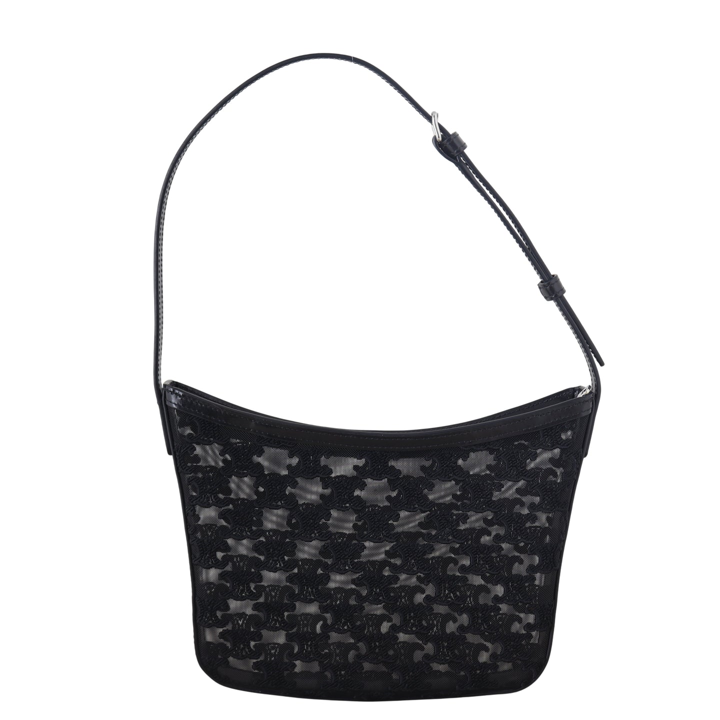 Celine Croque Medium Tulle Leather Hobo