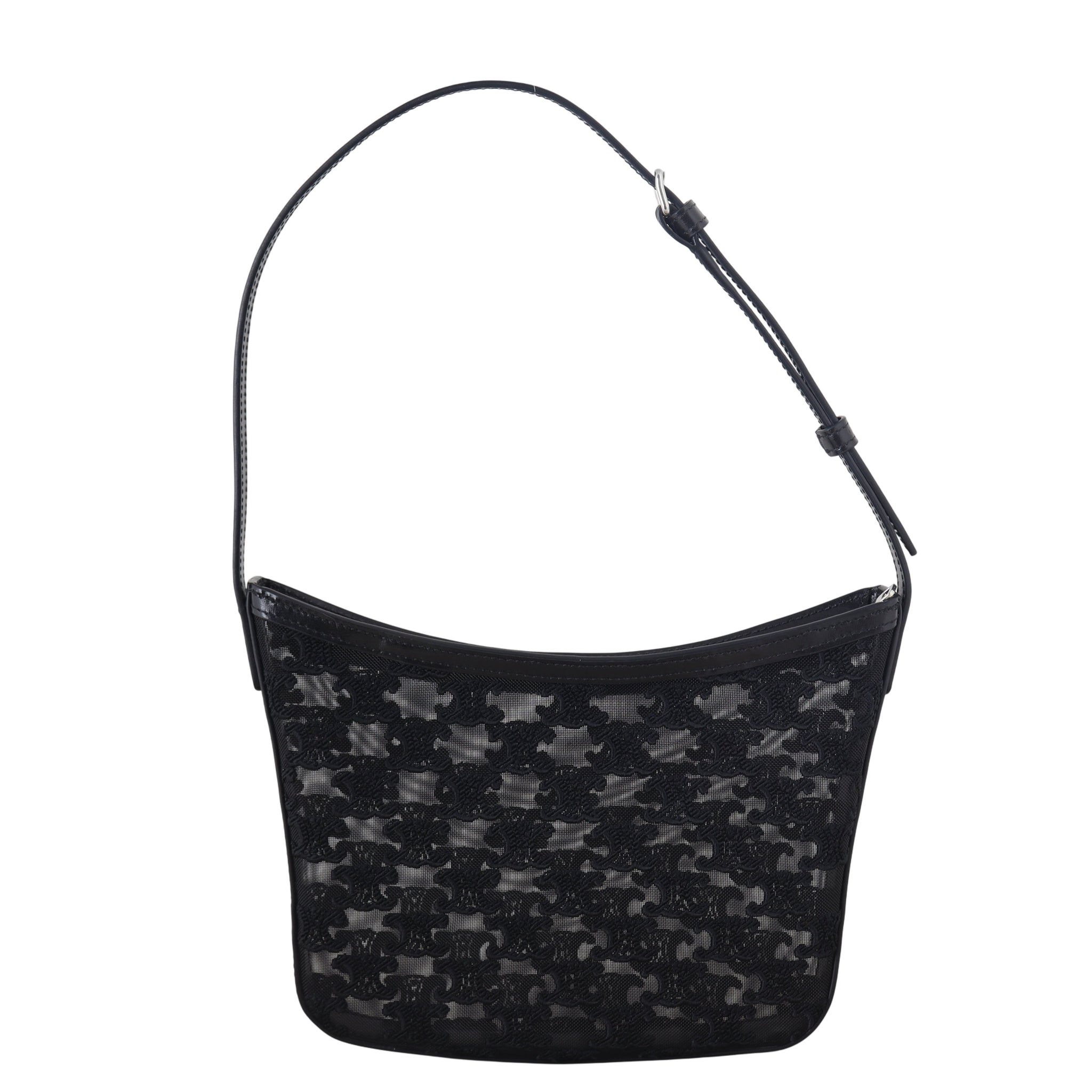 Celine Croque Medium Tulle Leather Hobo