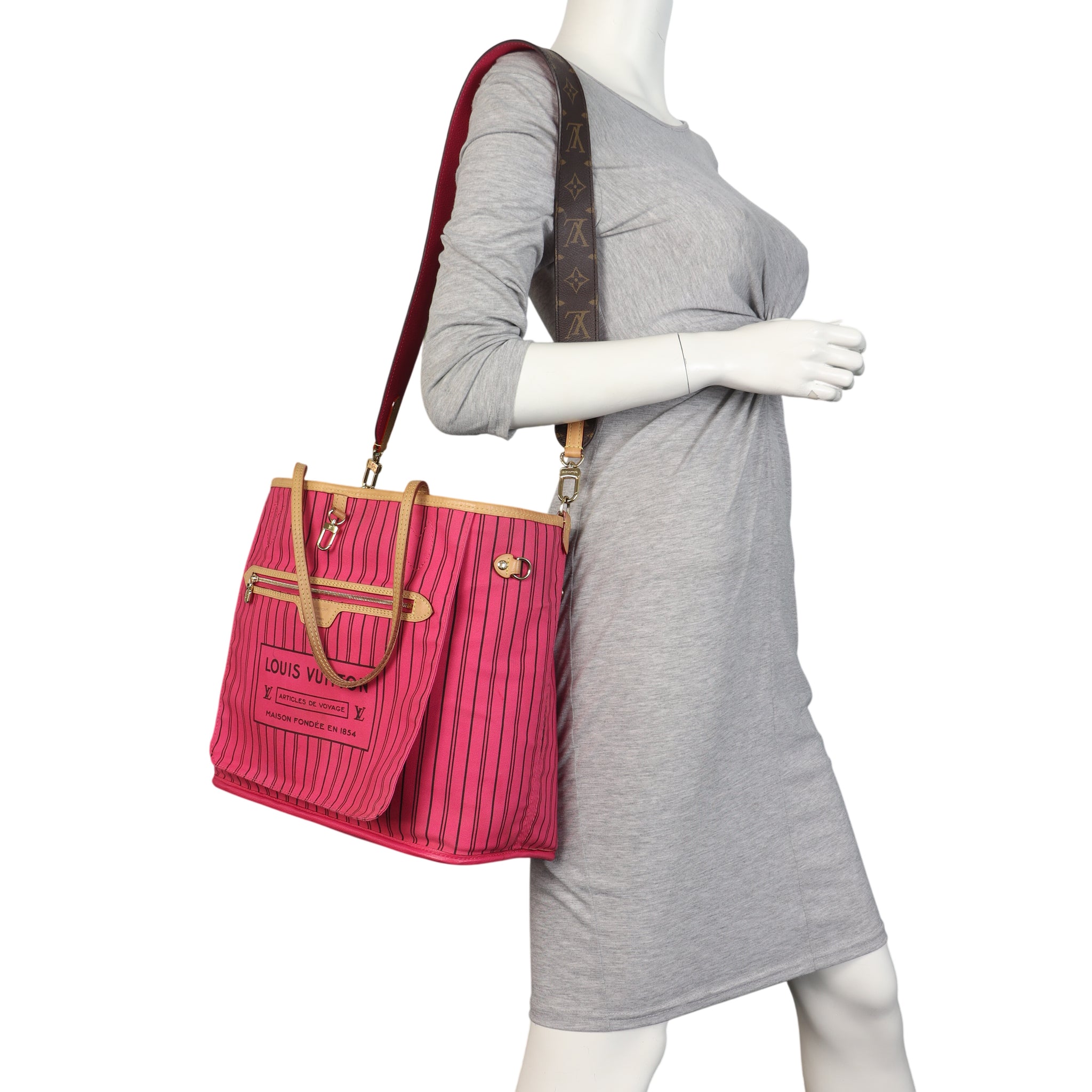 Louis Vuitton Neverfull Bandouliere Inside Out MM Monogram