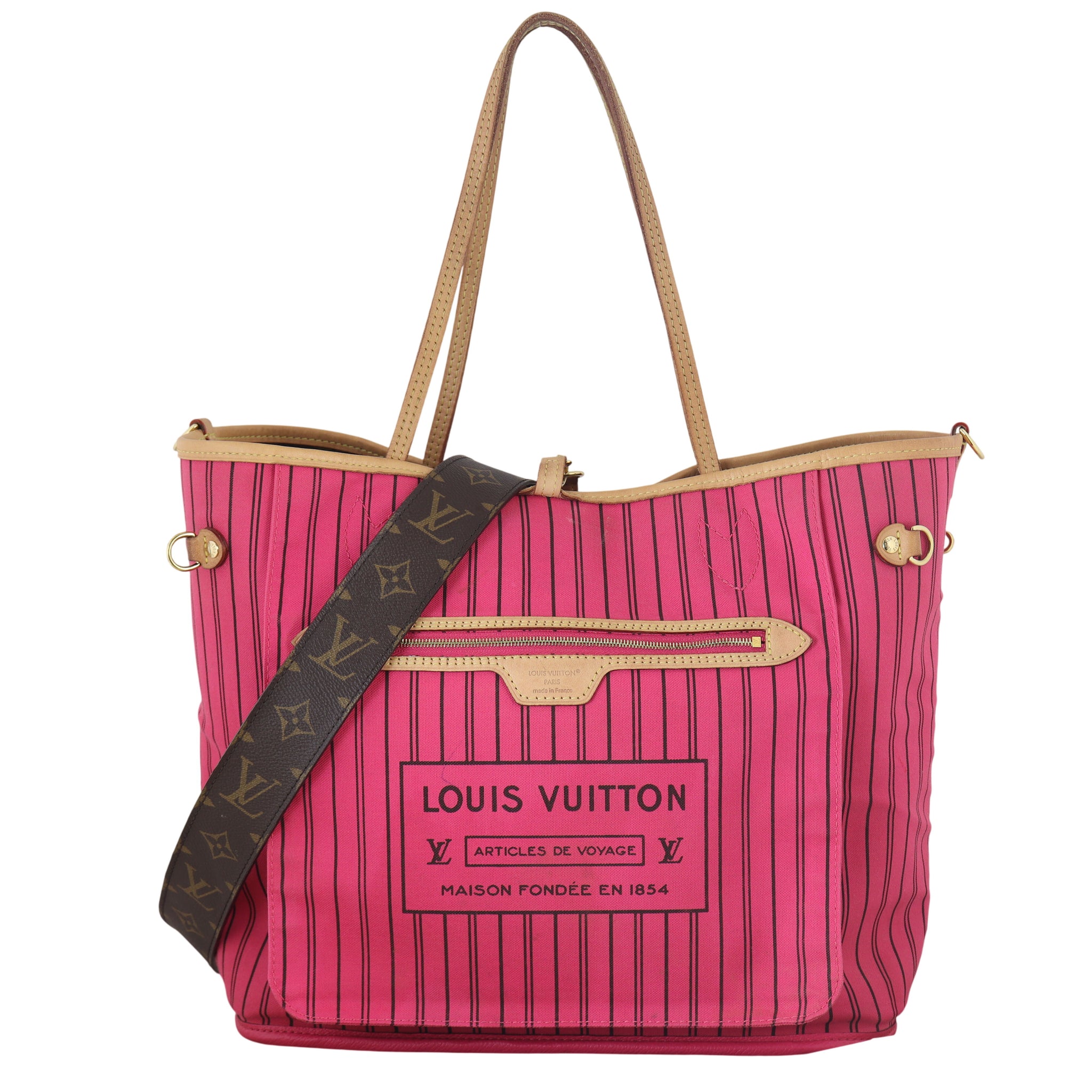 Louis Vuitton Neverfull Bandouliere Inside Out MM Monogram