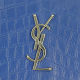 Saint Laurent Kate Clutch Croc-Embossed