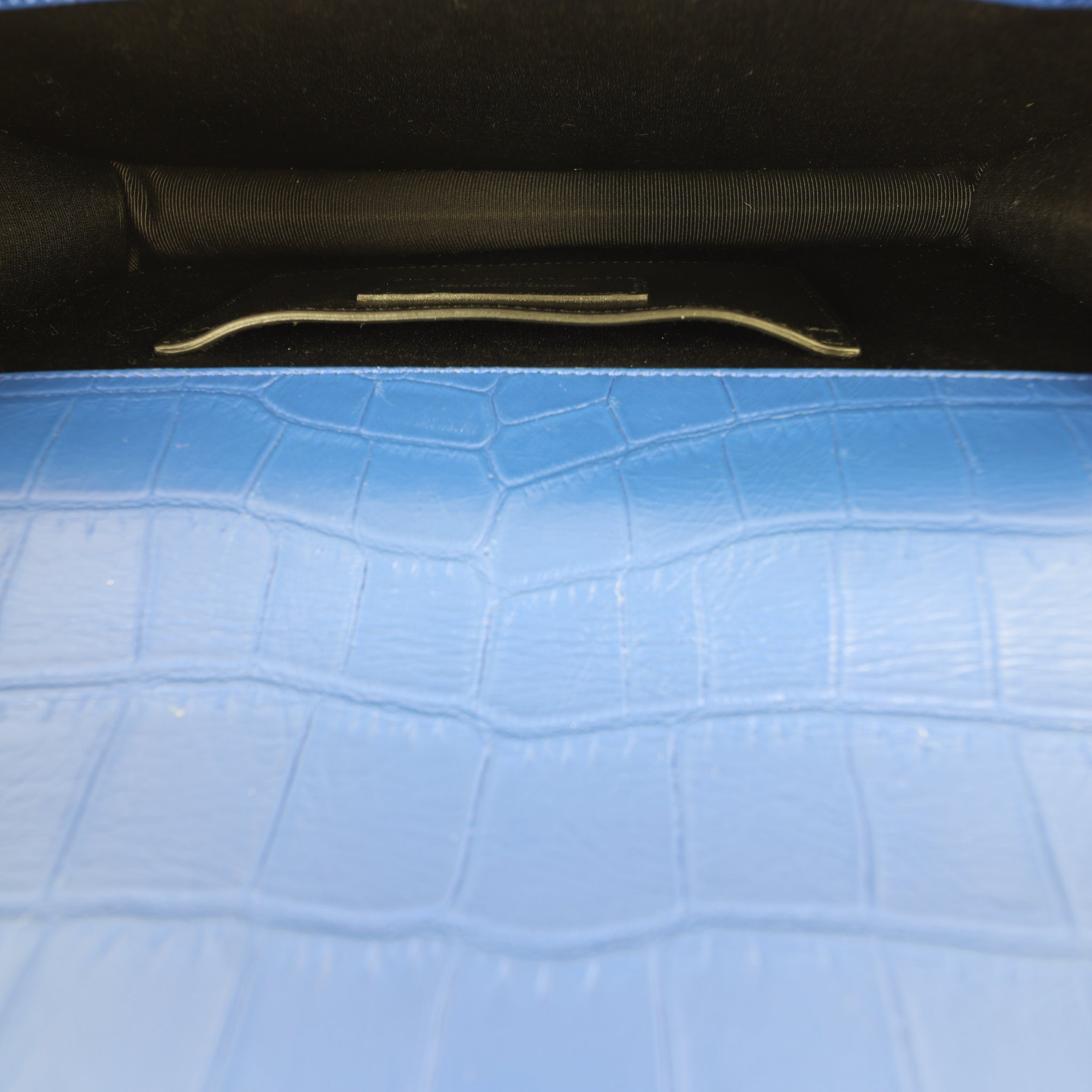 Saint Laurent Kate Clutch Croc-Embossed