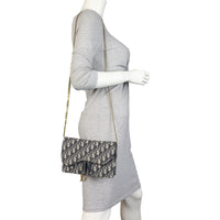 Dior Saddle Pouch Wallet on Chain Oblique