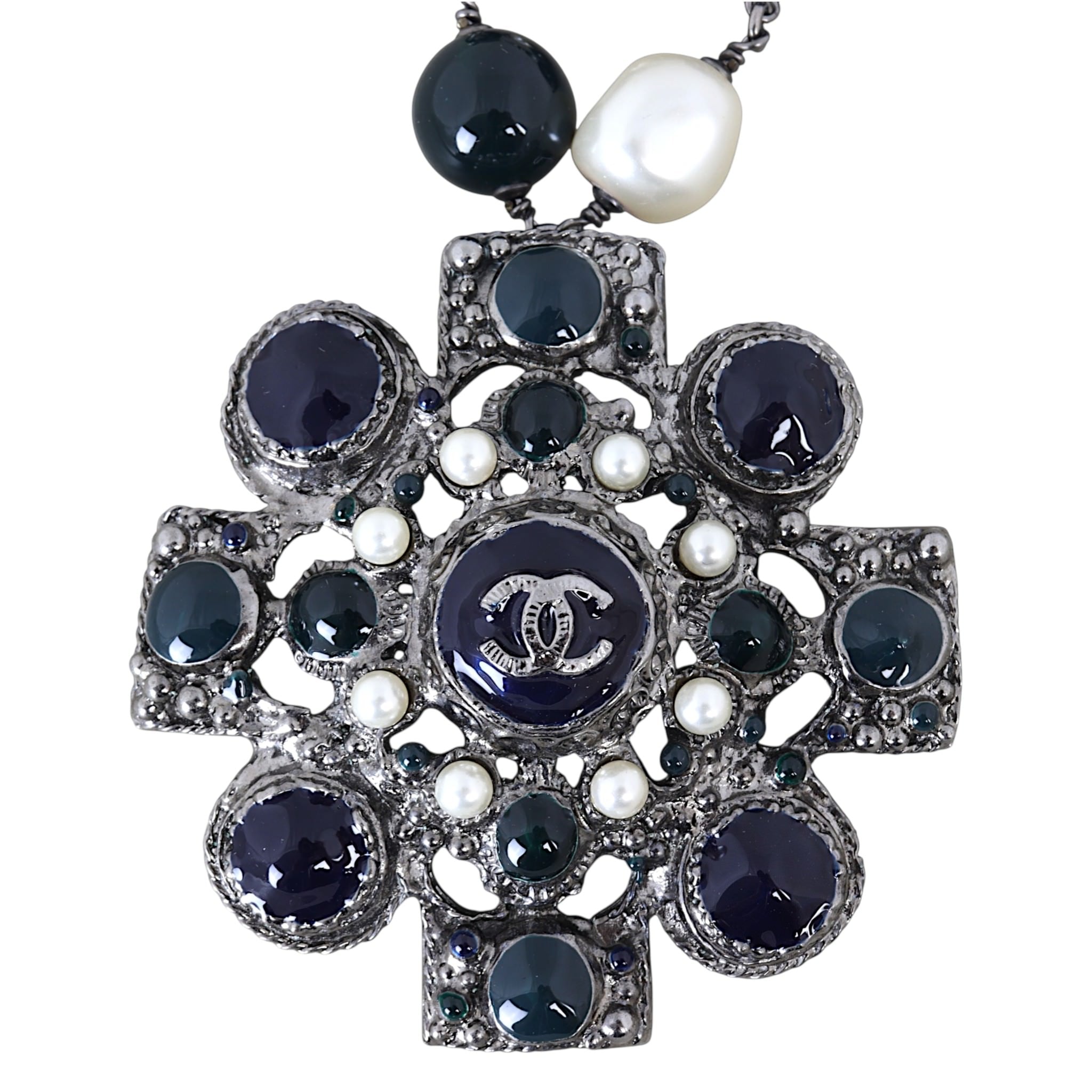 Chanel CC Cabochon Multi Strand Necklace