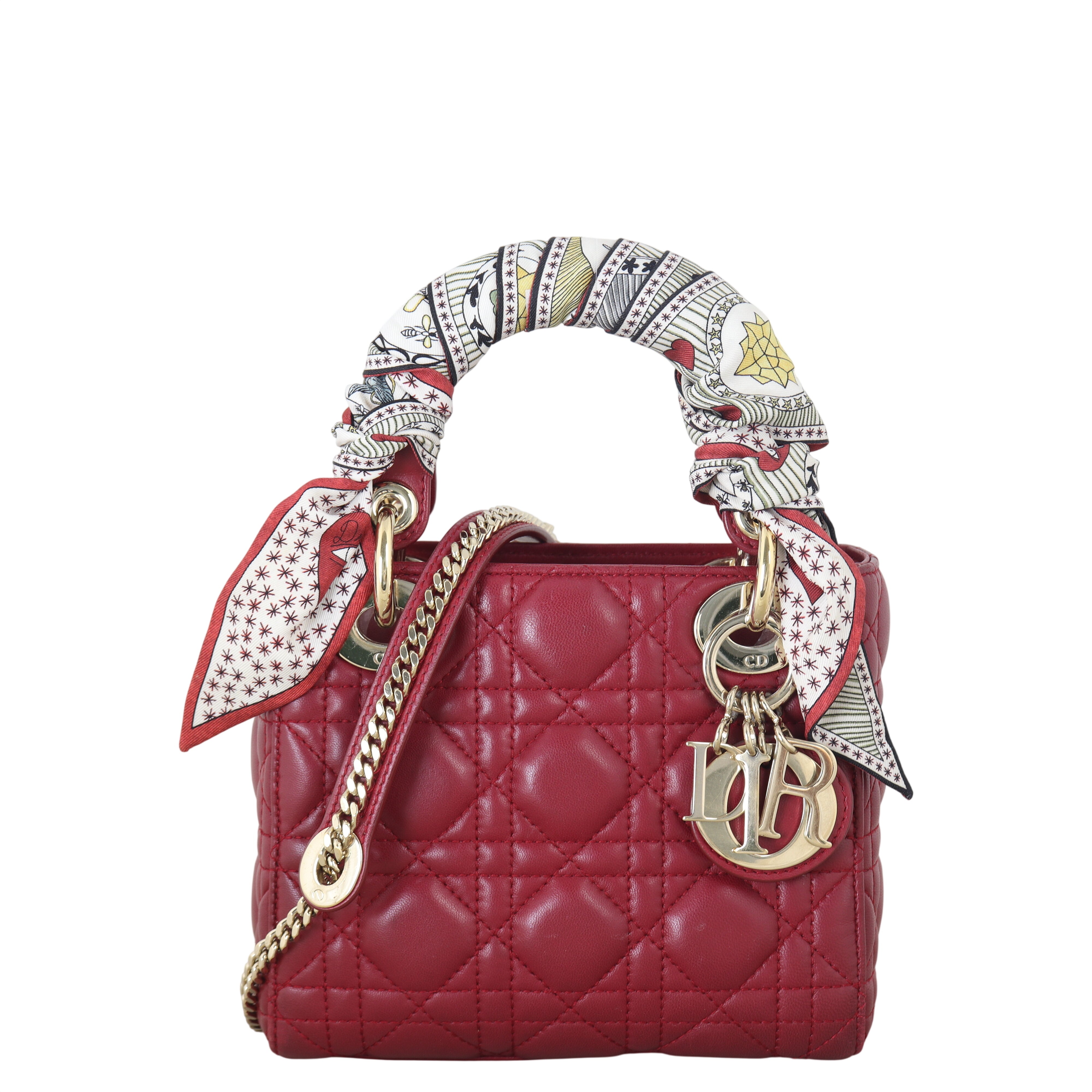 超美品☆DIOR☆ レディディオール☆ ミニ Lady Dior ミニバッグ レディディオールミニ ハンドバッグ デニム 中古