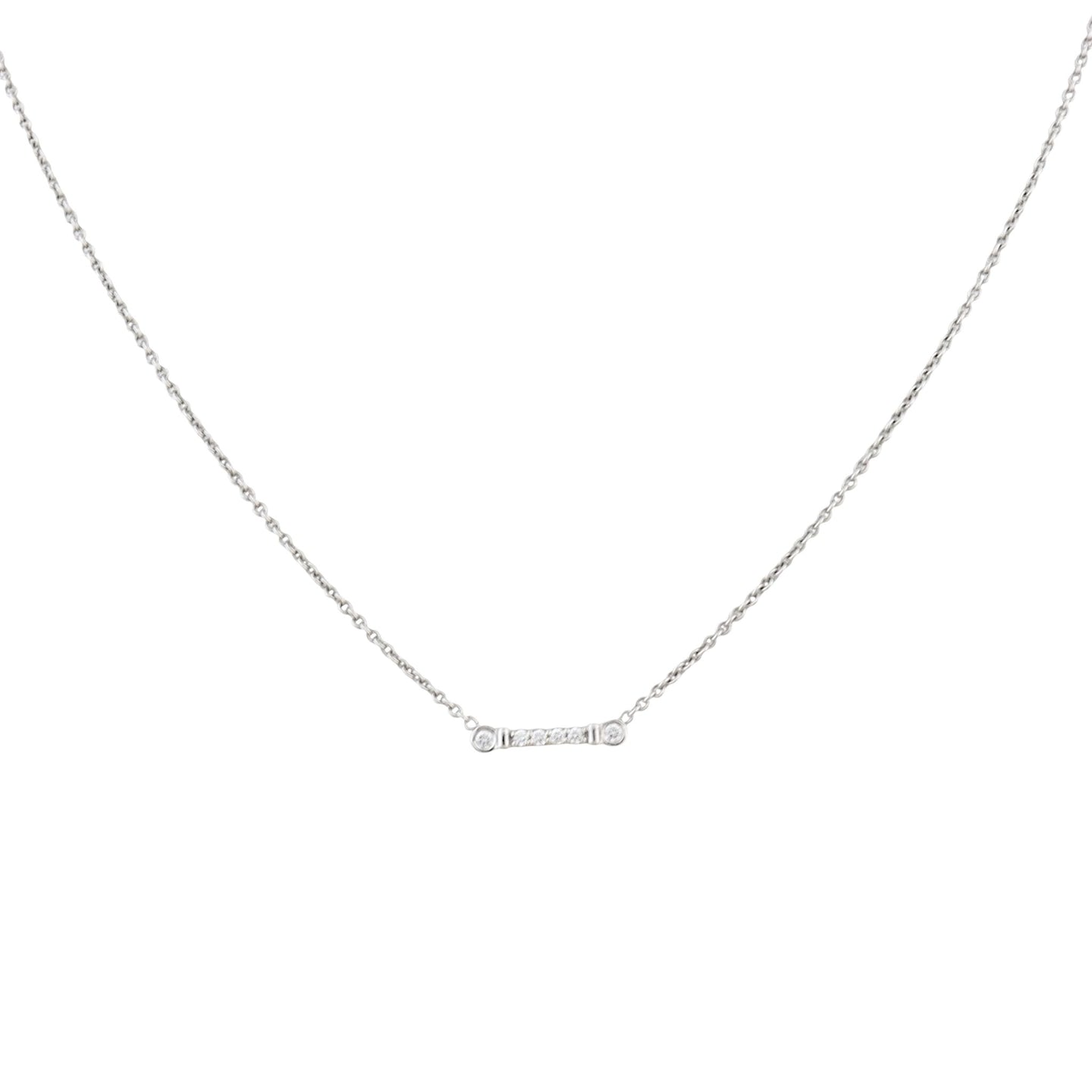 Tiffany & Co. Fleur De Lis Key Bar Platinum Necklace