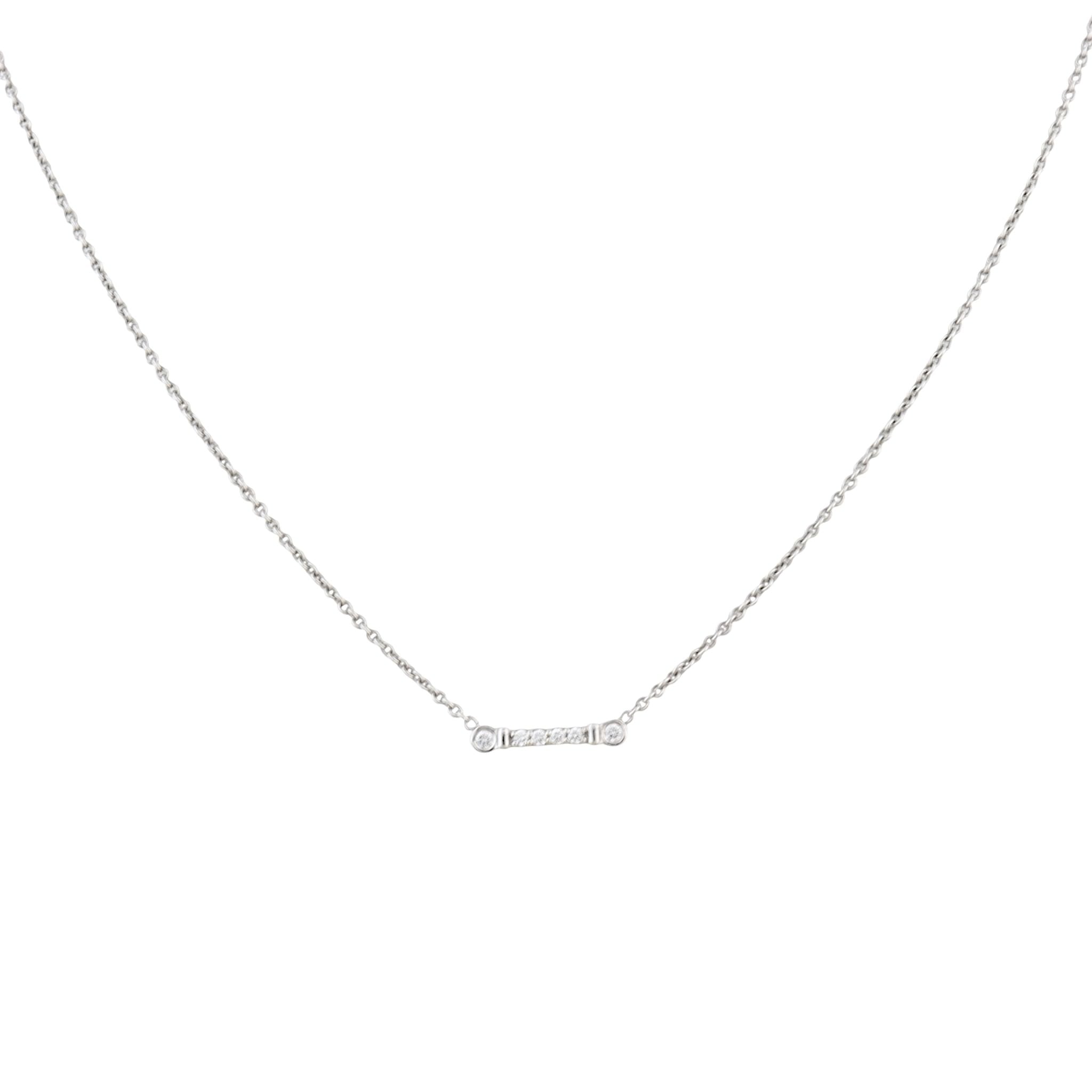 Tiffany & Co. Fleur De Lis Key Bar Platinum Necklace