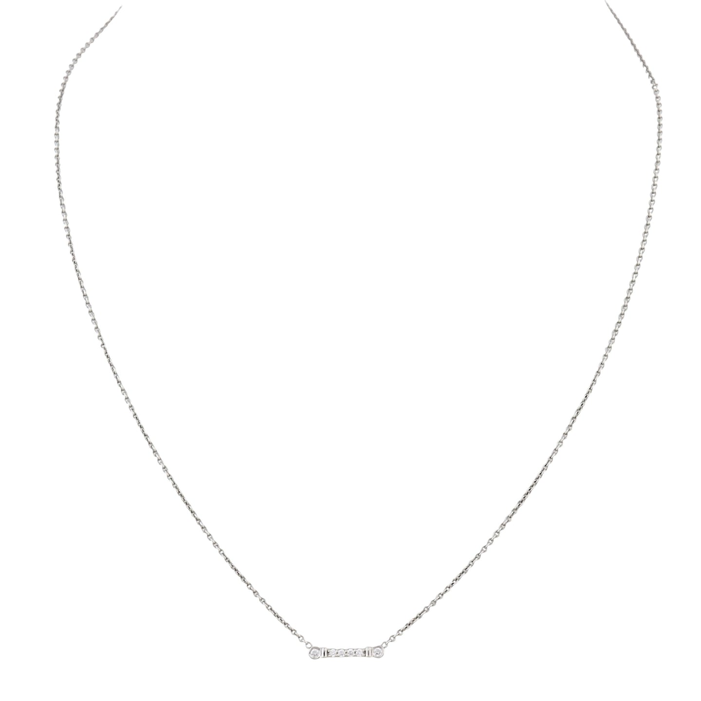 Tiffany & Co. Fleur De Lis Key Bar Platinum Necklace