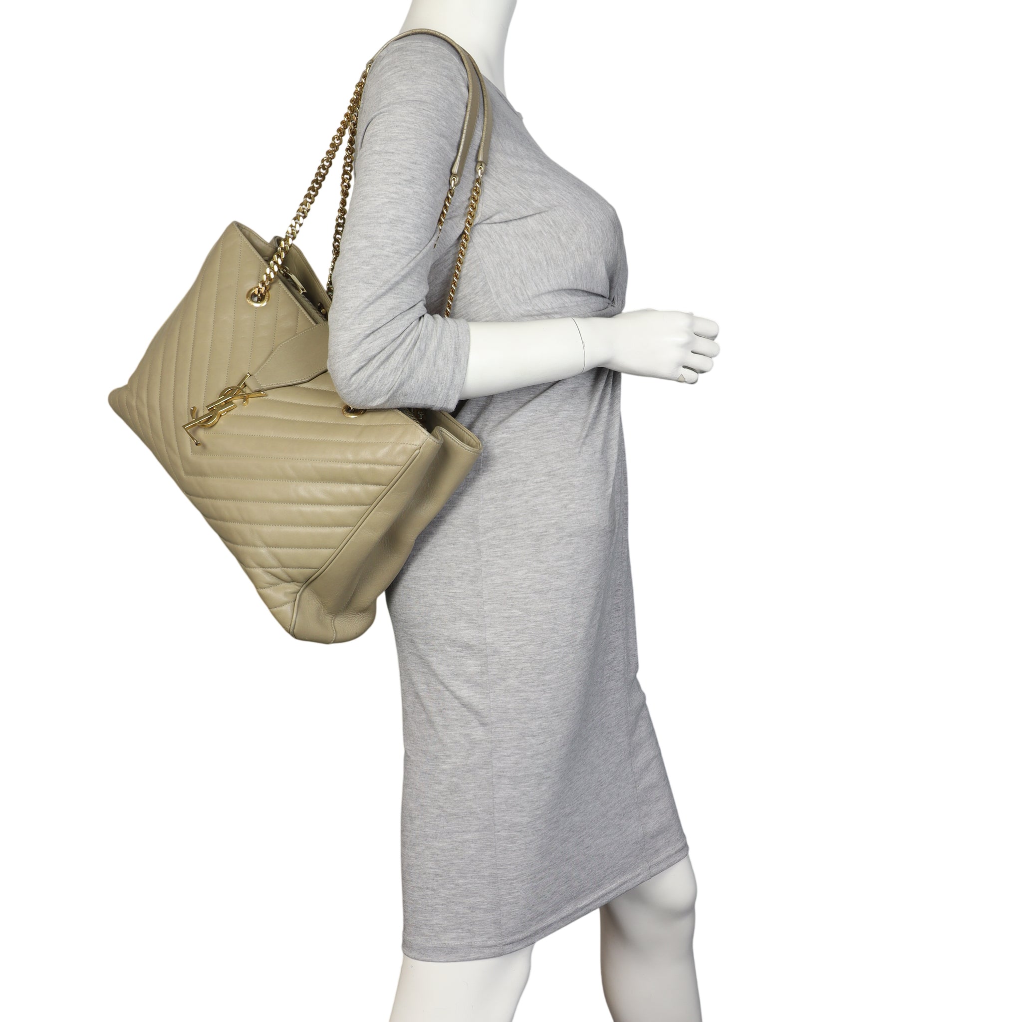 Saint Laurent Chevron Shopping Tote