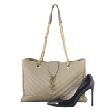 Saint Laurent Chevron Shopping Tote