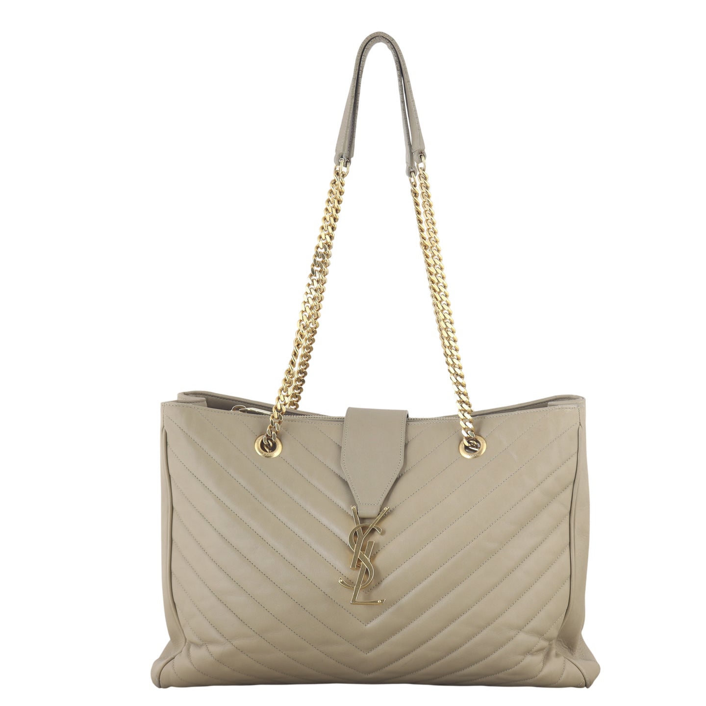 Saint Laurent Chevron Shopping Tote