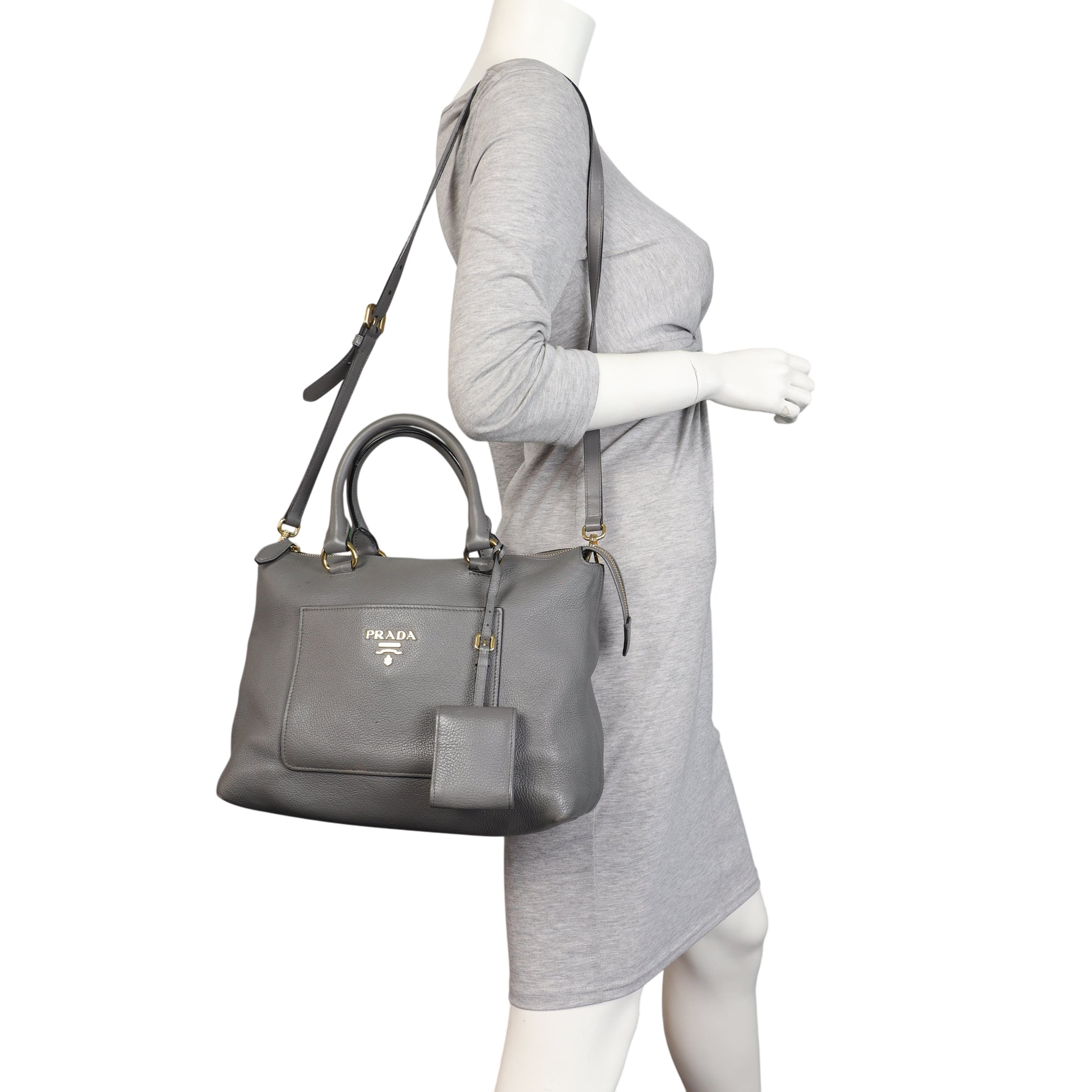 Prada Vitello Daino Zip Tote
