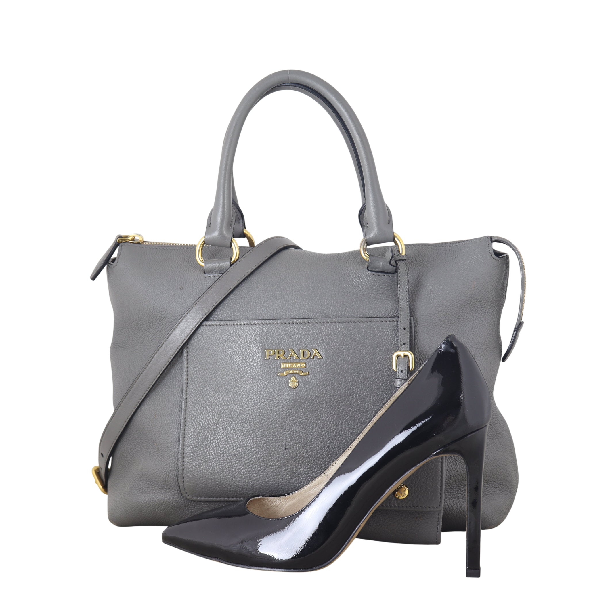Prada Vitello Daino Zip Tote