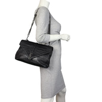 Saint Laurent College Large Croc Embossed