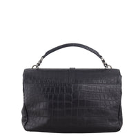 Saint Laurent College Large Croc Embossed