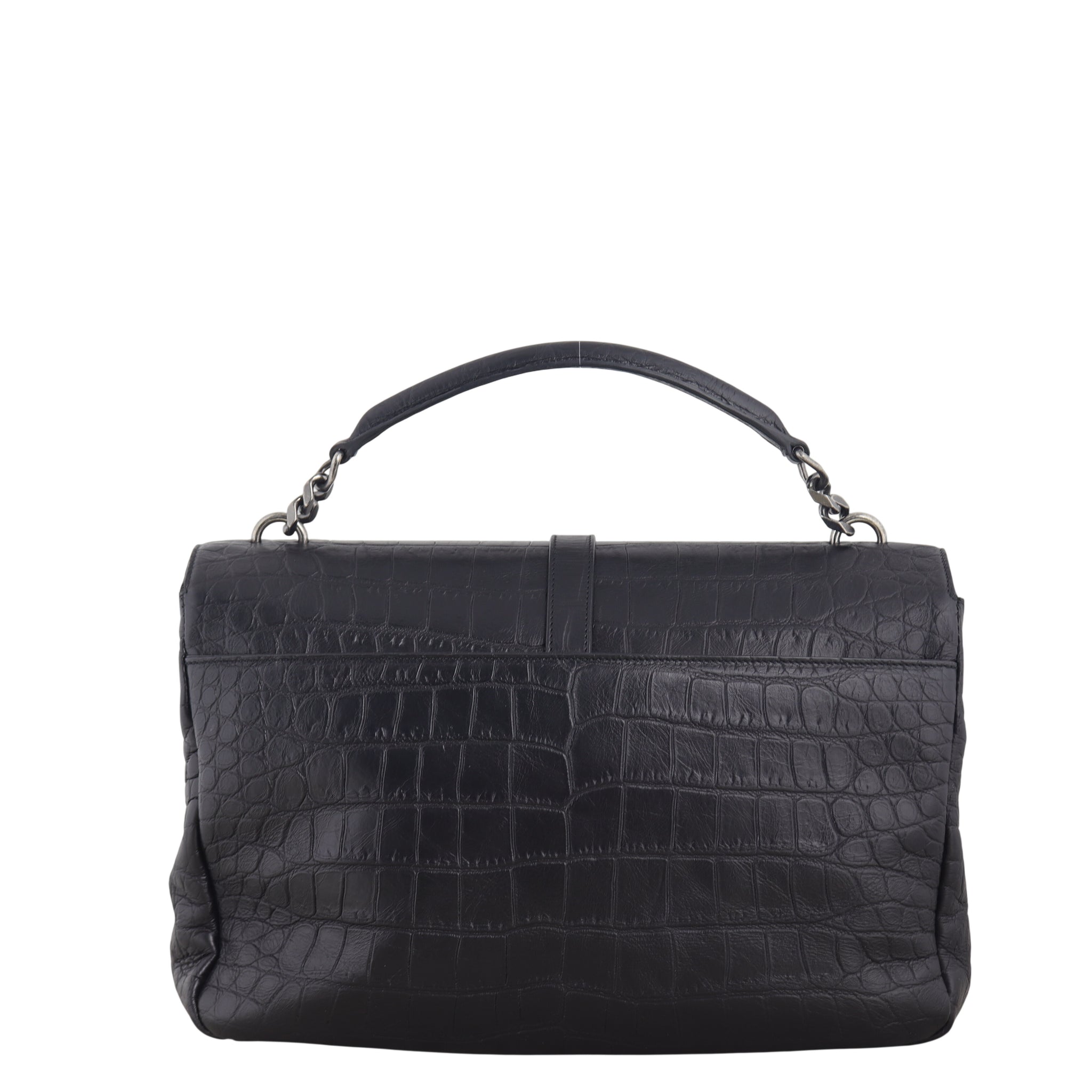 Saint Laurent College Large Croc Embossed