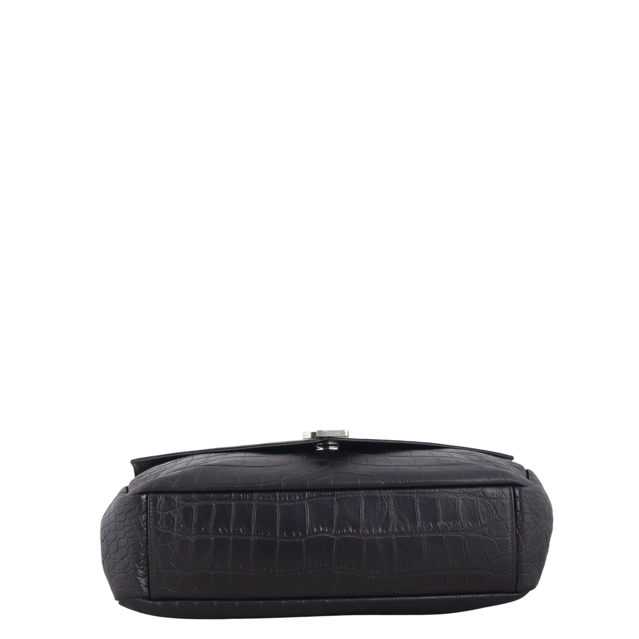 Saint Laurent College Large Croc Embossed