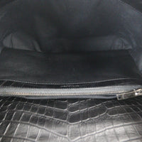 Saint Laurent College Large Croc Embossed