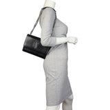 Saint Laurent Sunset Medium Croc-Embossed