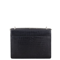 Saint Laurent Sunset Medium Croc-Embossed