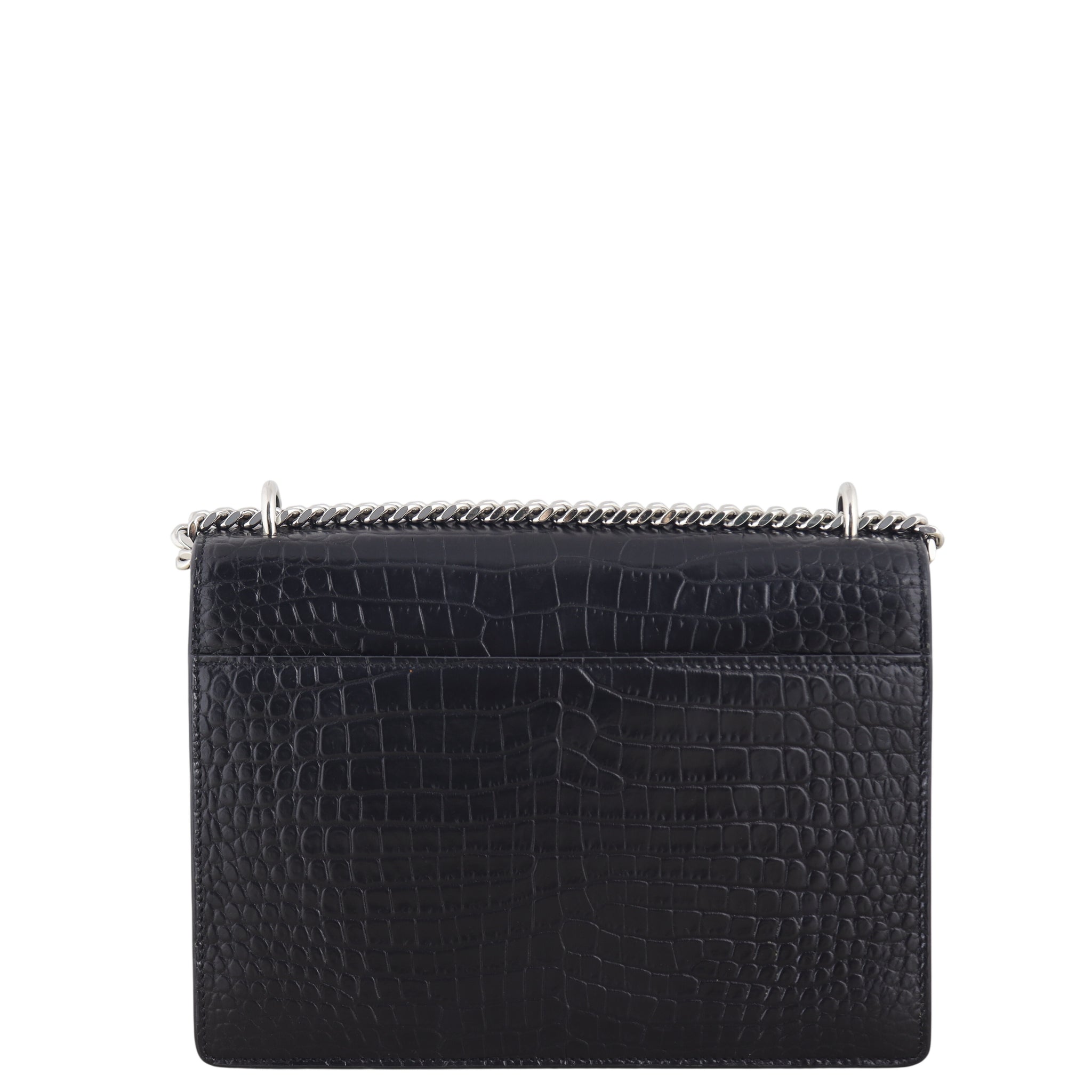 Saint Laurent Sunset Medium Croc-Embossed