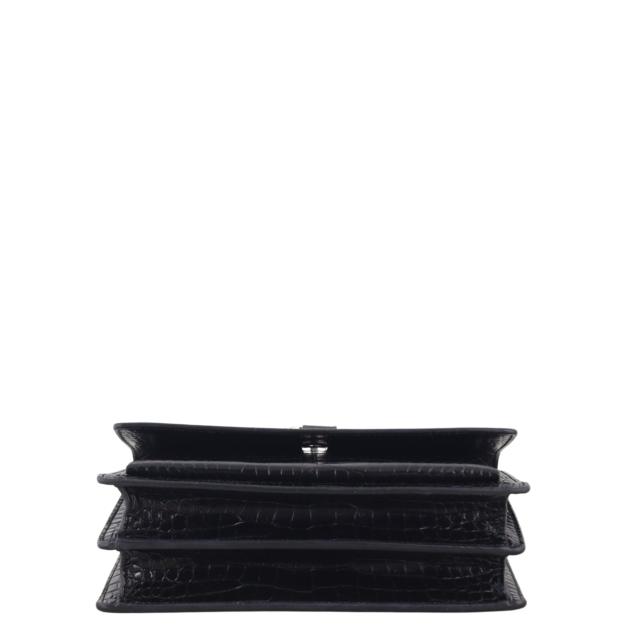 Saint Laurent Sunset Medium Croc-Embossed
