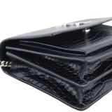 Saint Laurent Sunset Medium Croc-Embossed