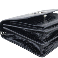 Saint Laurent Sunset Medium Croc-Embossed