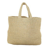 Prada Raffia Logo Tote Medium