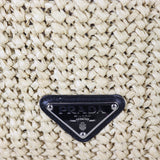 Prada Raffia Logo Tote Medium