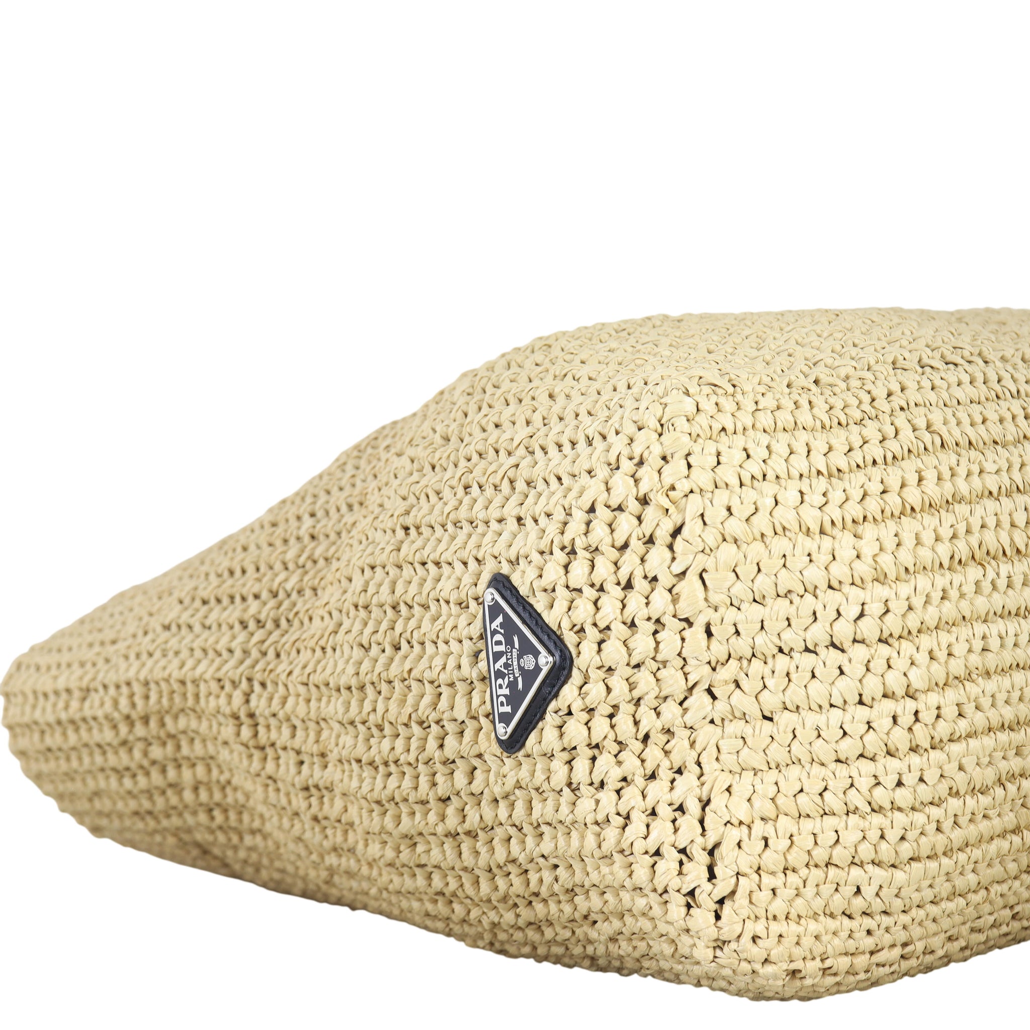 Prada Raffia Logo Tote Medium