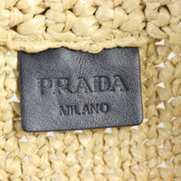 Prada Raffia Logo Tote Medium