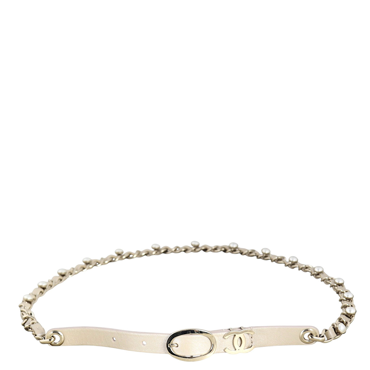 CHANEL Chain Pearl Belt metal Gold CC Auth bs13679 CHANEL Chain Belt metal Gold CC Auth 159438SAM Golden ref  main image 2