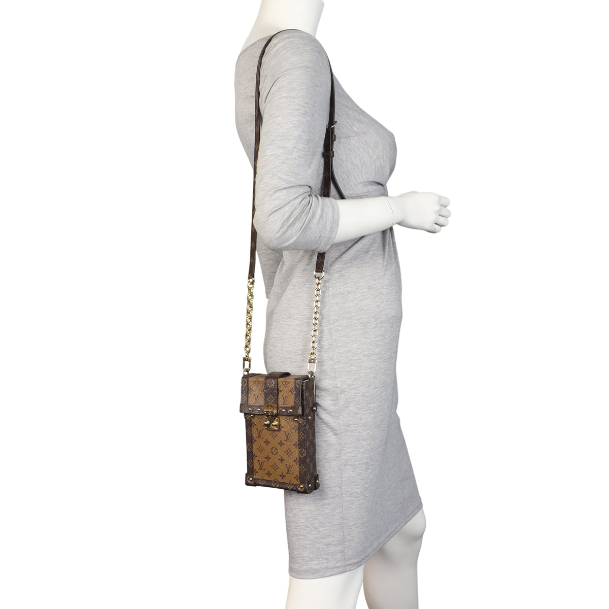 Louis Vuitton Vertical Trunk Pochette Monogram Reverse
