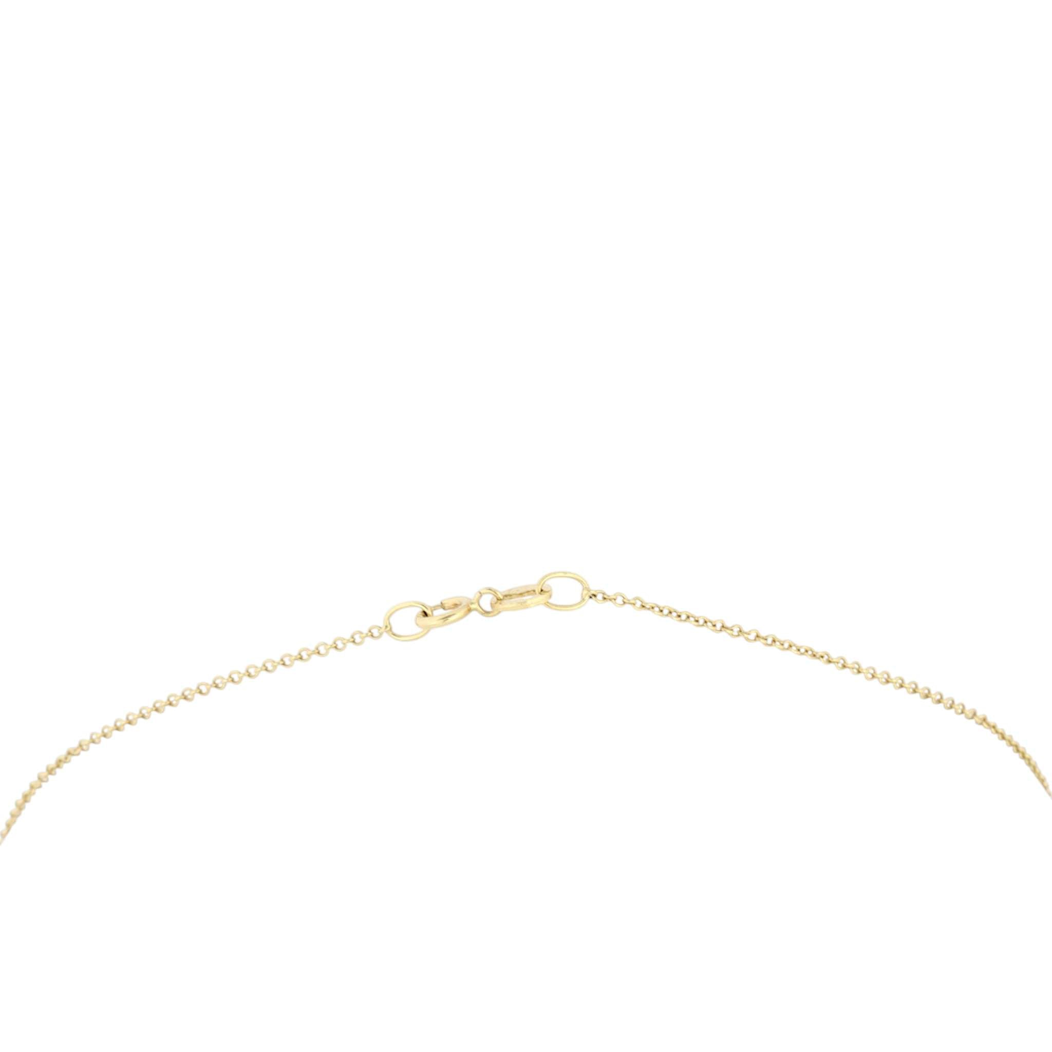 Tiffany & Co Diamond Daisy Key 18k Yellow Gold Pendant Necklace